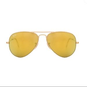 Ray-Ban Yellow Mirrored Aviator Sunglasses